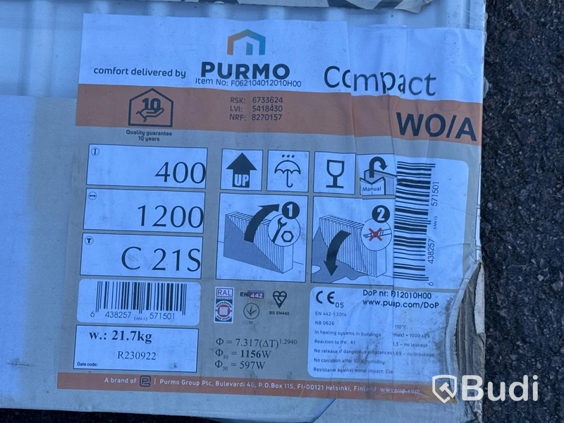 2 st vattenburna radiatorer Purmo compact C11 & C21S