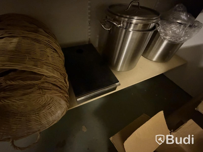 Glassware, cutlery, desk, etc.