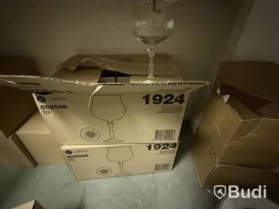 Glassware, cutlery, desk, etc.
