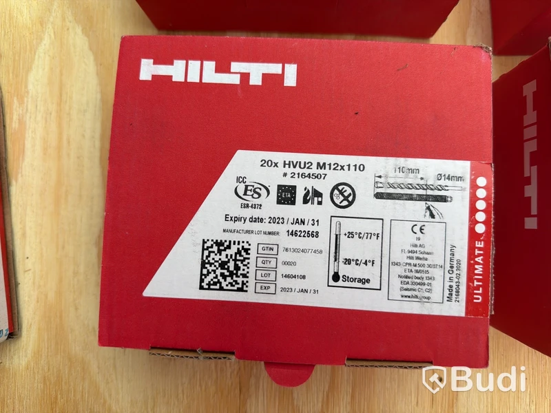 Hilti M12-ankare, HAS‑U 8.8 HDG gängstänger, HVU2 kapslar