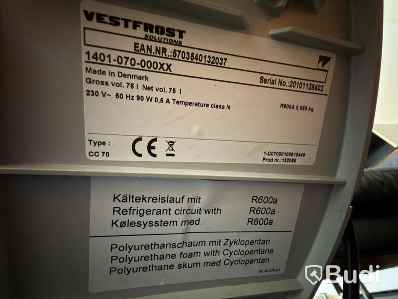 Vestfrost CC70 Fridge, Red Bull