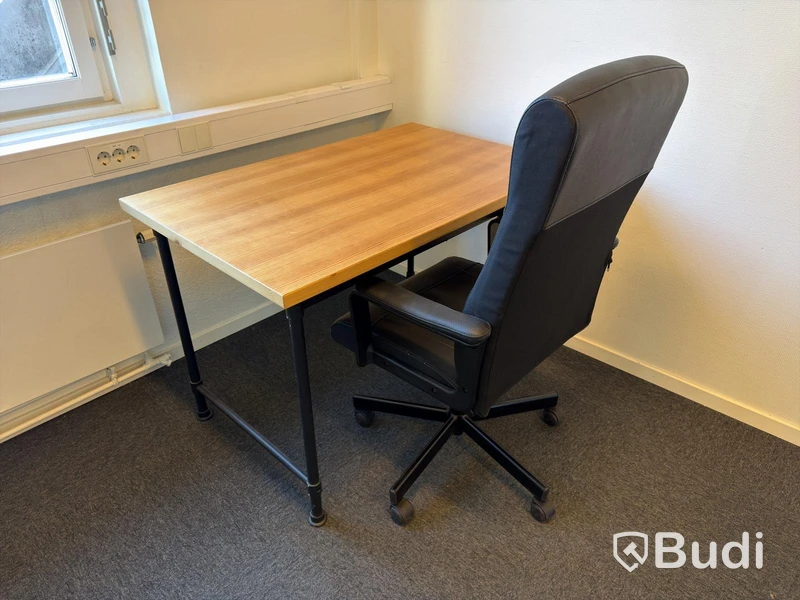 3 desks with chairs