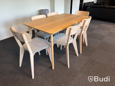 IKEA LISABO dining table, 6 chairs