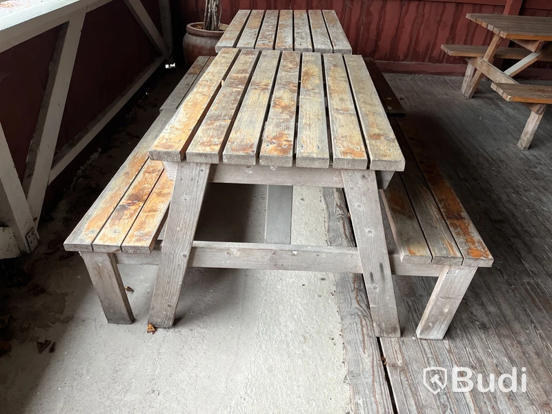 2 st picknickbord i trä – robusta