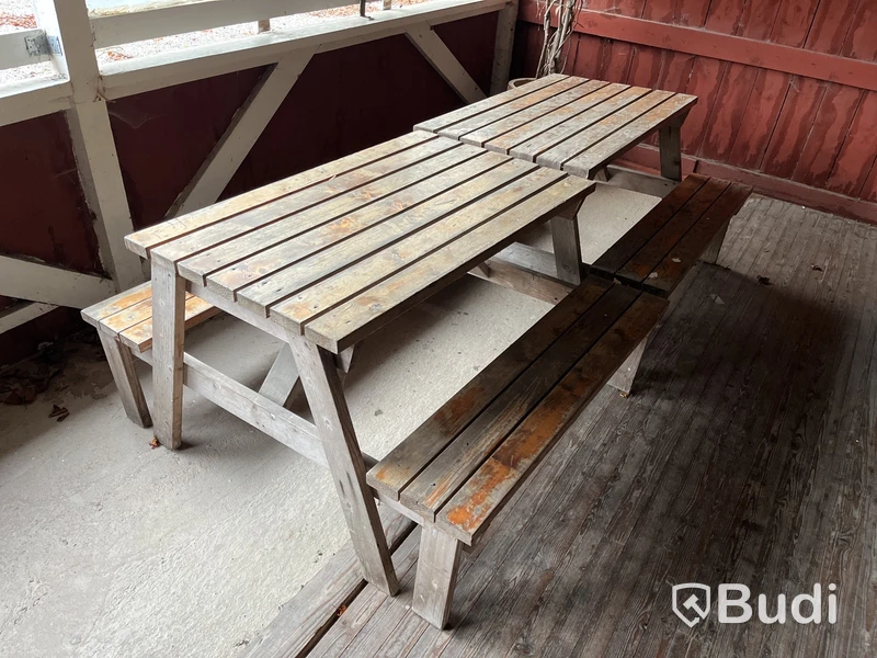 2 st picknickbord i trä – robusta