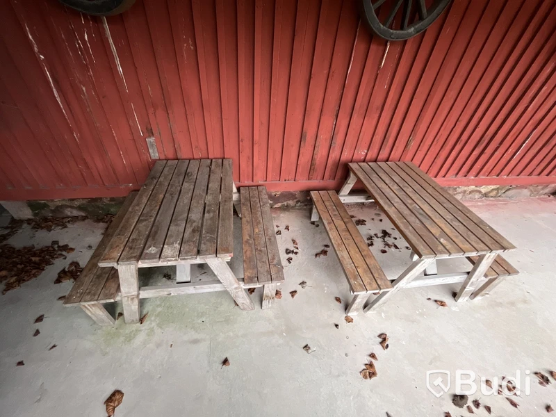 2 st picknickbord i trä – robusta