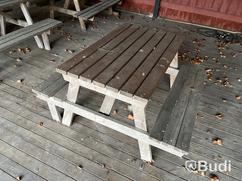 5 st picknickbord i trä – robusta