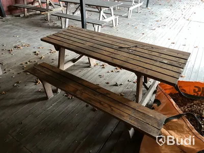 5 st picknickbord i trä – robusta
