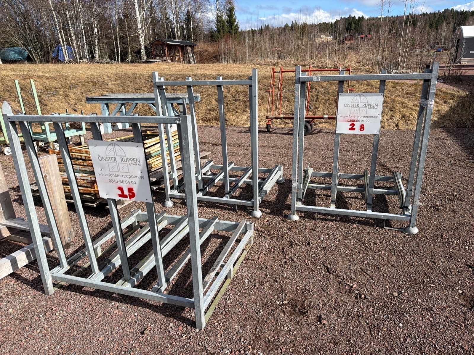 Ställ för skivmaterial / glas – 3 st