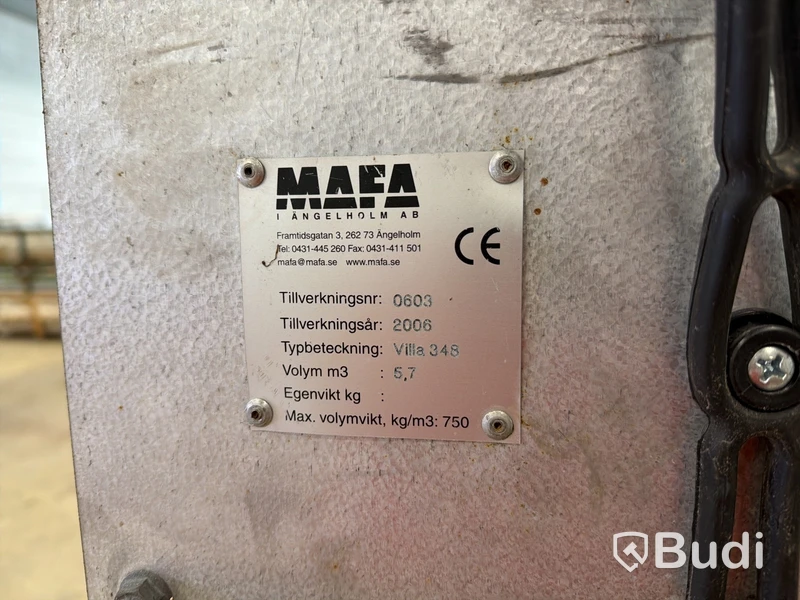 MAFA pellet storage unit with agitator & feed auger – complete
