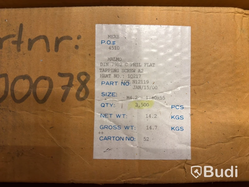 Träskruv 4,2x55 mm – ca 95 000 st – storparti