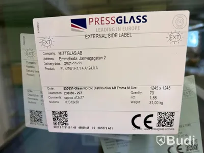 8 st. Fönsterglas – Pressglass 1245 x 1245