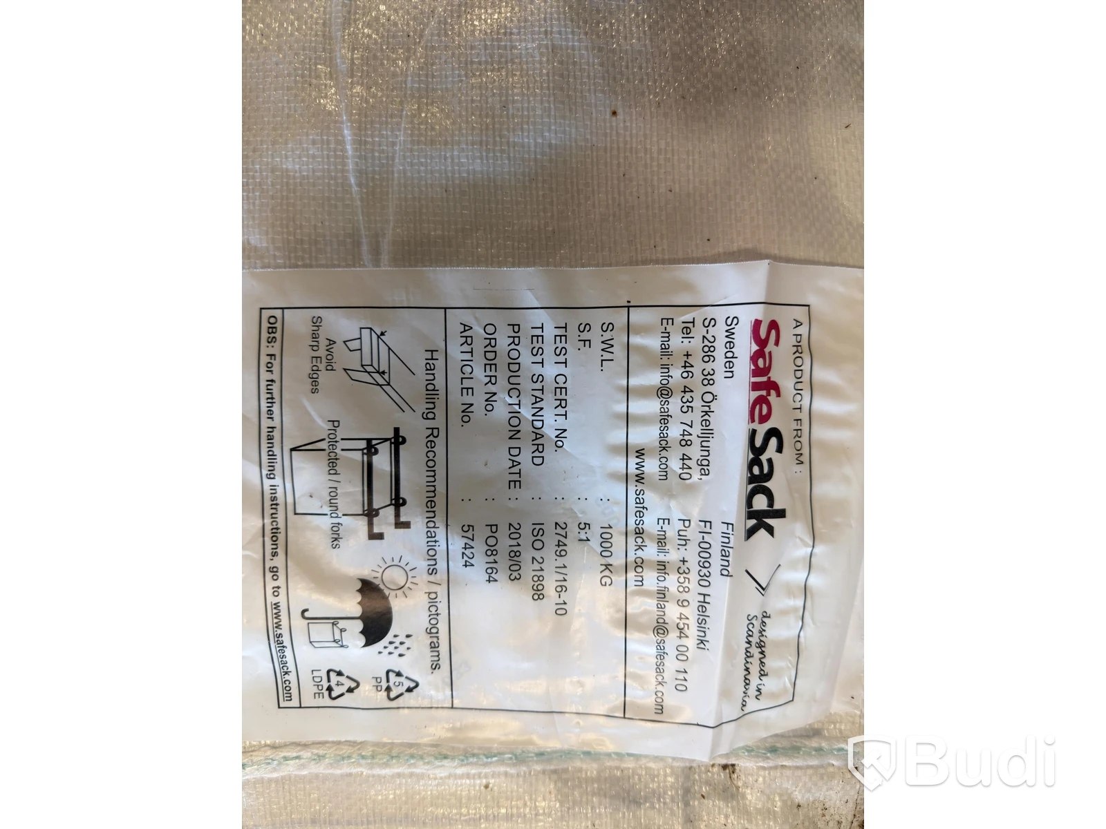 Storsäckar SafeSack, 1000 kg