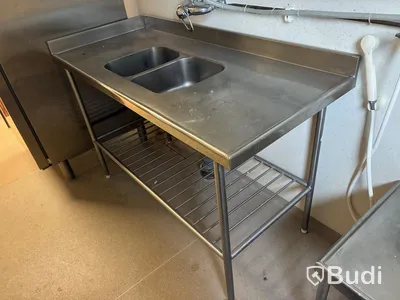 Rostfri diskbänk med dubbla hoar