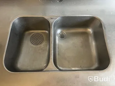Rostfri diskbänk med dubbla hoar