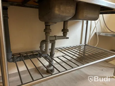 Rostfri diskbänk med dubbla hoar