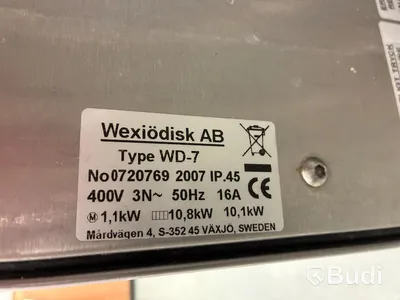 Huvdiskmaskin Wexiödisk WD7 med rostfria bänkar & doseringsutrustning