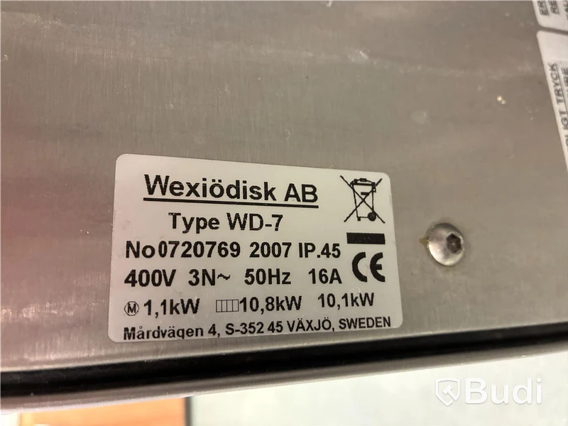 Huvdiskmaskin Wexiödisk WD7 med rostfria bänkar & doseringsutrustning