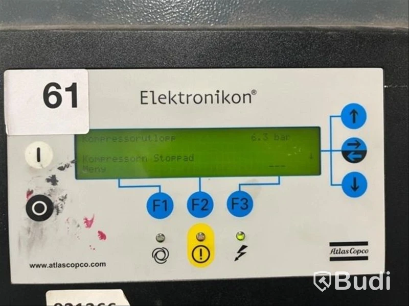 Automatisk screentryckmaskin TAS FC 2126 432 och oljefri skruvkompressor Atlas Copco SF11 FF (2005)