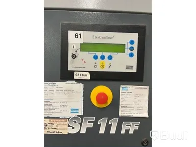 Automatisk screentryckmaskin TAS FC 2126 432 och oljefri skruvkompressor Atlas Copco SF11 FF (2005)