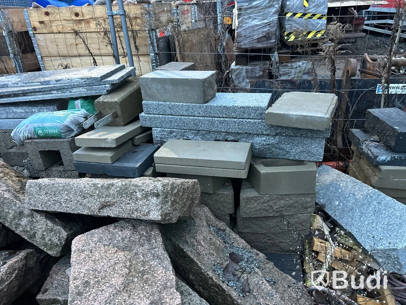 Granitsten och bladad sten olika sorter