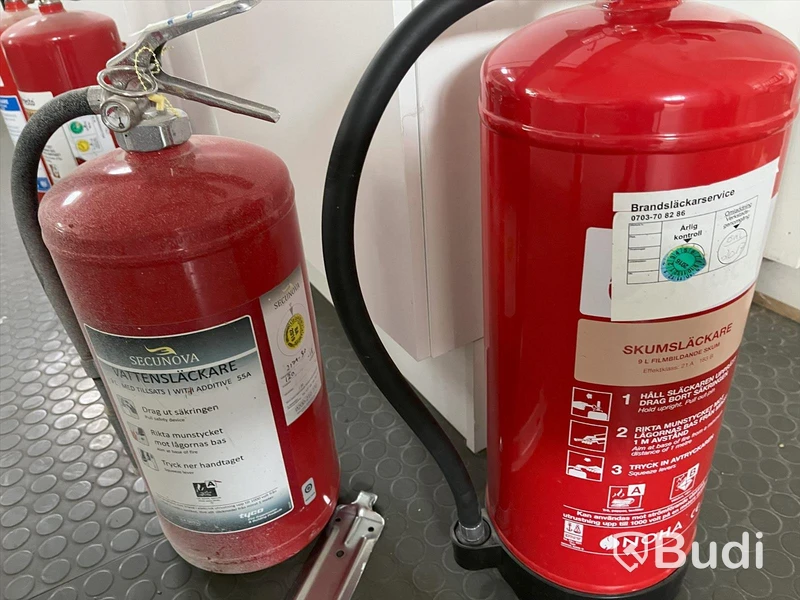 Brandsläckare, skum, vatten