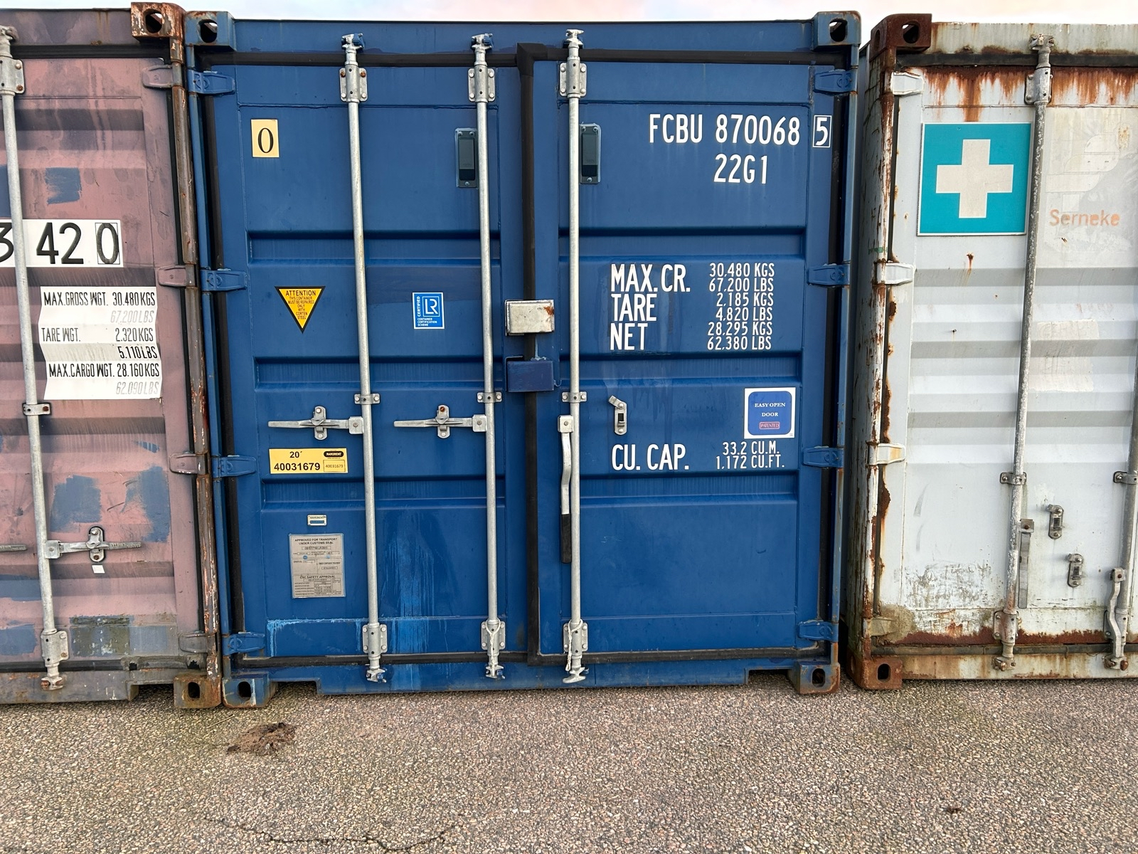 Container 20fot, blå