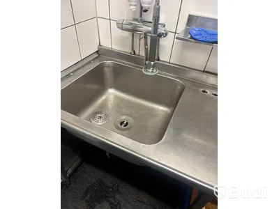 Diskbänk rostfri med diskblandare / dusch.