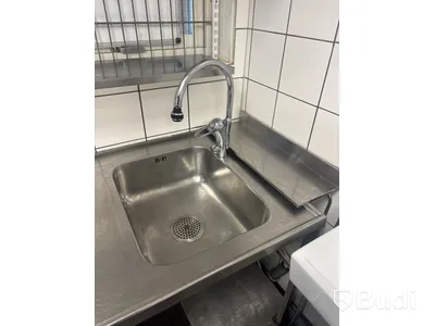 Diskbänk rostfri inkl. blandare.