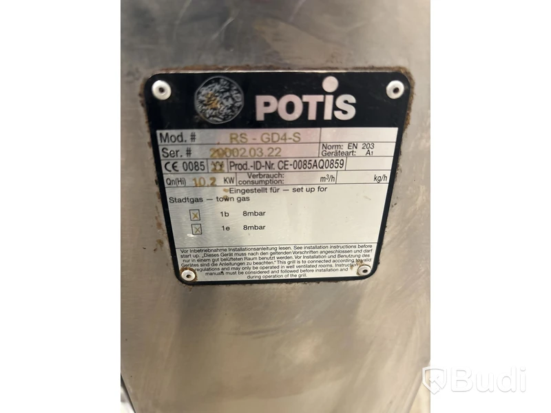 Kebabgrill Potis RS-GD4-S inkl. kebab kniv, gas och elektrisk