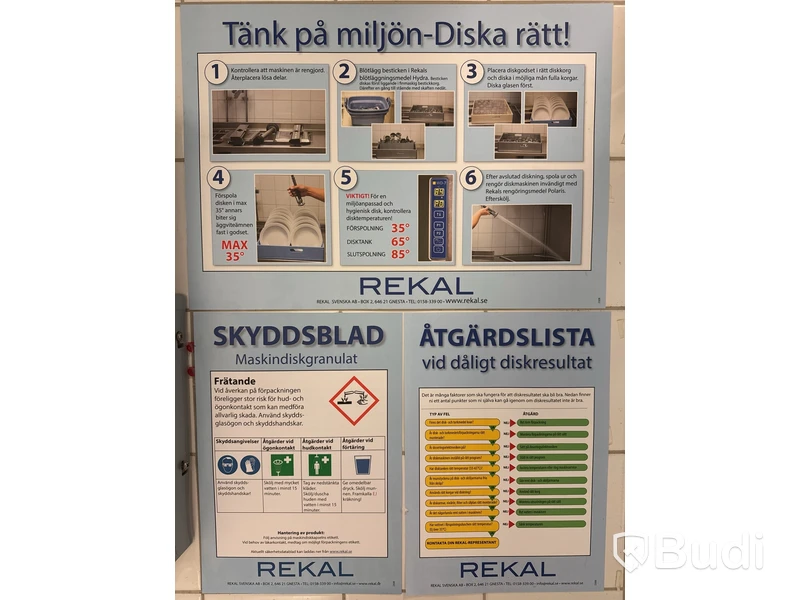 Diskmaskin inkl. 2 st. diskbänkar rostfri