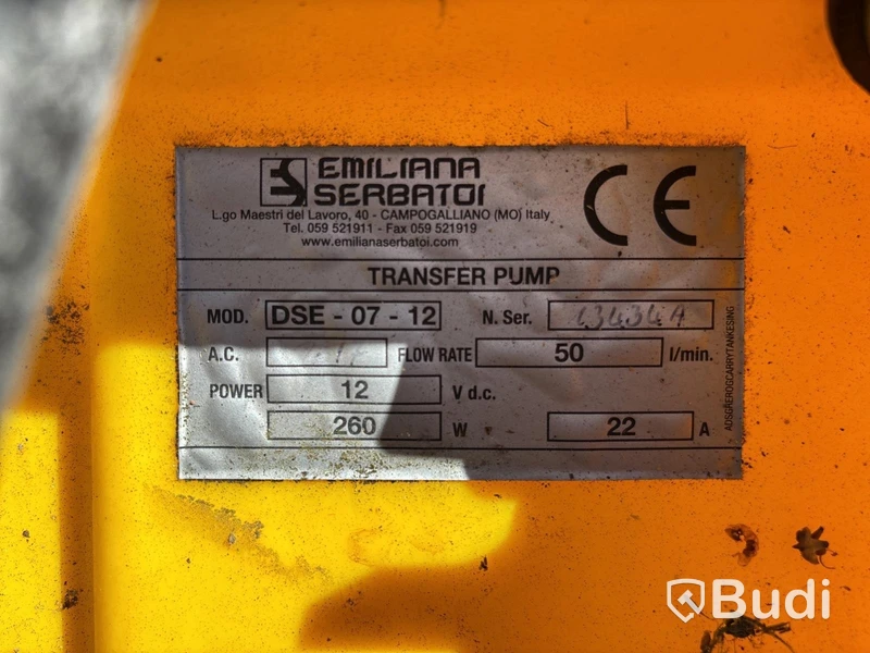 Dieseltank Emiliana Serbatoi, 220 l, 12 V, 50 l/min