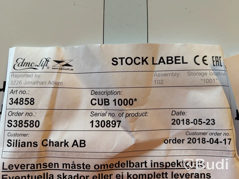 Lyftbord CUB 1000, blå, nypris 33 000 kr