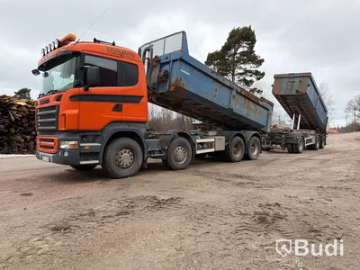 Tippbil Scania R500 8x4, 2006, ink Tippkärra – Fullt ekipage