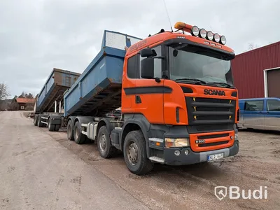 Tippbil Scania R500 8x4, 2006, ink Tippkärra – Fullt ekipage