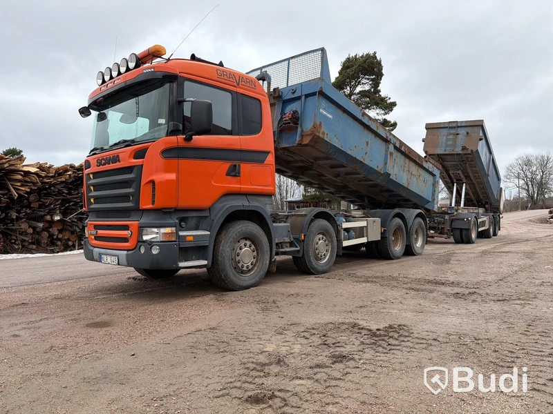 Tippbil Scania R500 8x4, 2006, ink Tippkärra – Fullt ekipage