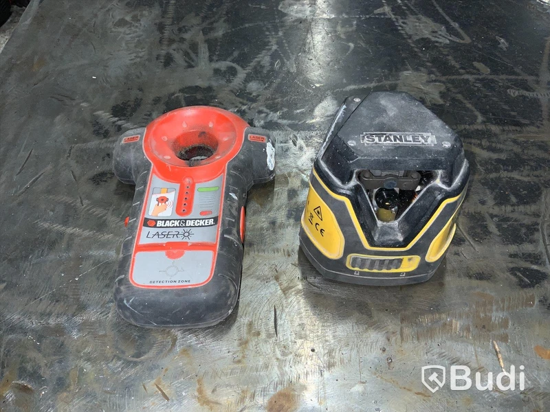 Laserinstrument Stanley SLL360 och en vägglaser med regelsökare Black & Decker LZRI