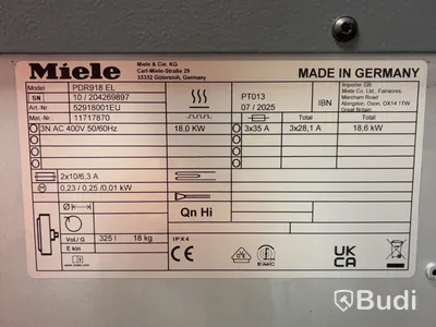 Torktumlare Miele PDR918 EL, proffsmodell, 325 l