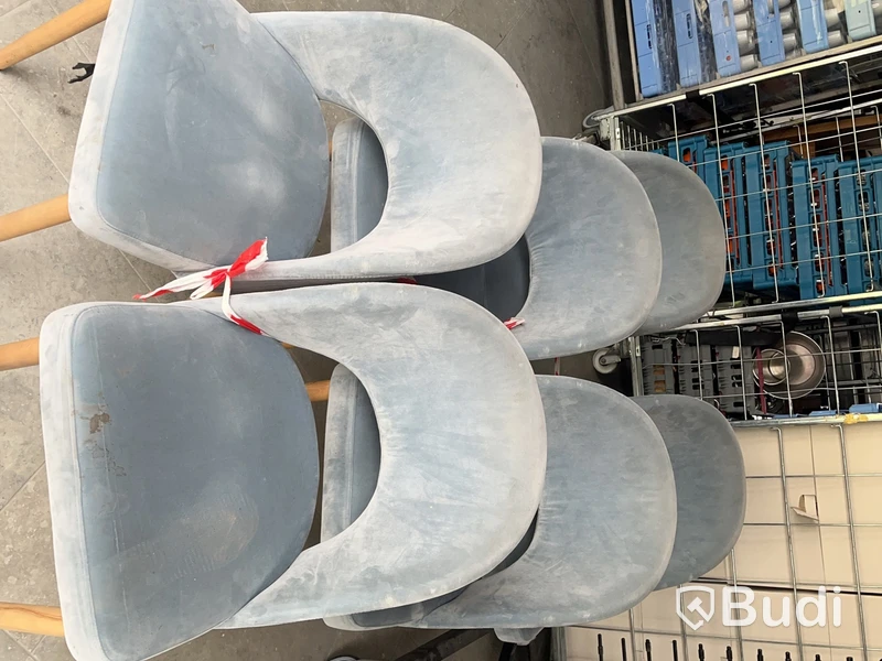 Chairs, blue velvet, set of 6, 80x45