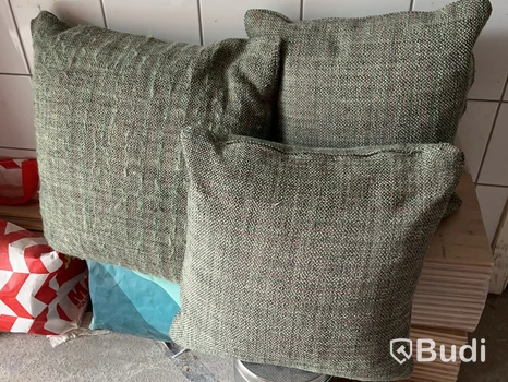Prydnadskuddar, 3 st, gröna, 2 st 40x40 cm och 1 st 50x50 cm