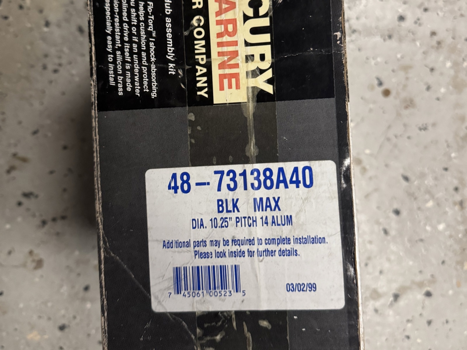 Propellrar Mercury Marine, olika storlekar