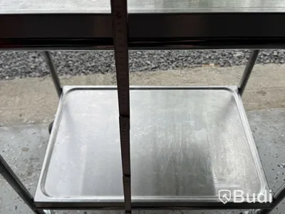 Serving trolley, stainless steel