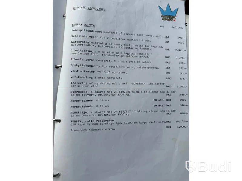 Stålsegelbåt Skagerrak 43  Längd (m): 12