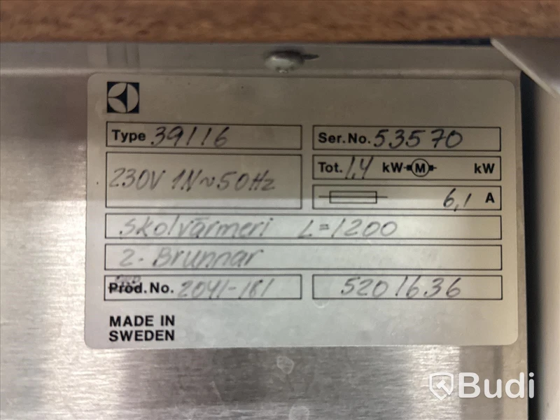 Dubbelt vattenbad Electrolux | 120x45x91 cm