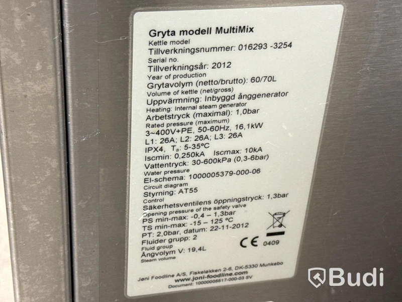 Kokgryta Joni Foodline MultiMix | 60 liter | 2012