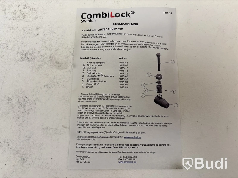 Motorlås Combilock, outboarder 1015-01