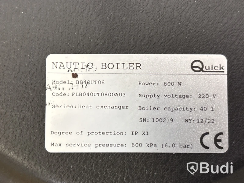 Varmvattenberedare för båt Sigmar TERMOINOX, 40 liter, 220 V, 800 W