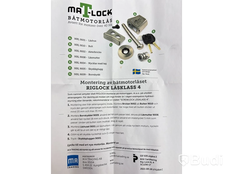 Båtmotorlås M A Trading.