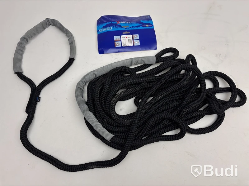 2 st. Förtöjningslina Polyropes, StormX, ø16 mm, 15 m, svart.