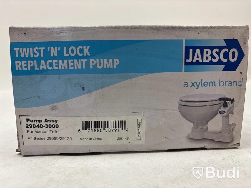 Pumphus för båttoalett Jabsco, Twist ’N’ Lock.